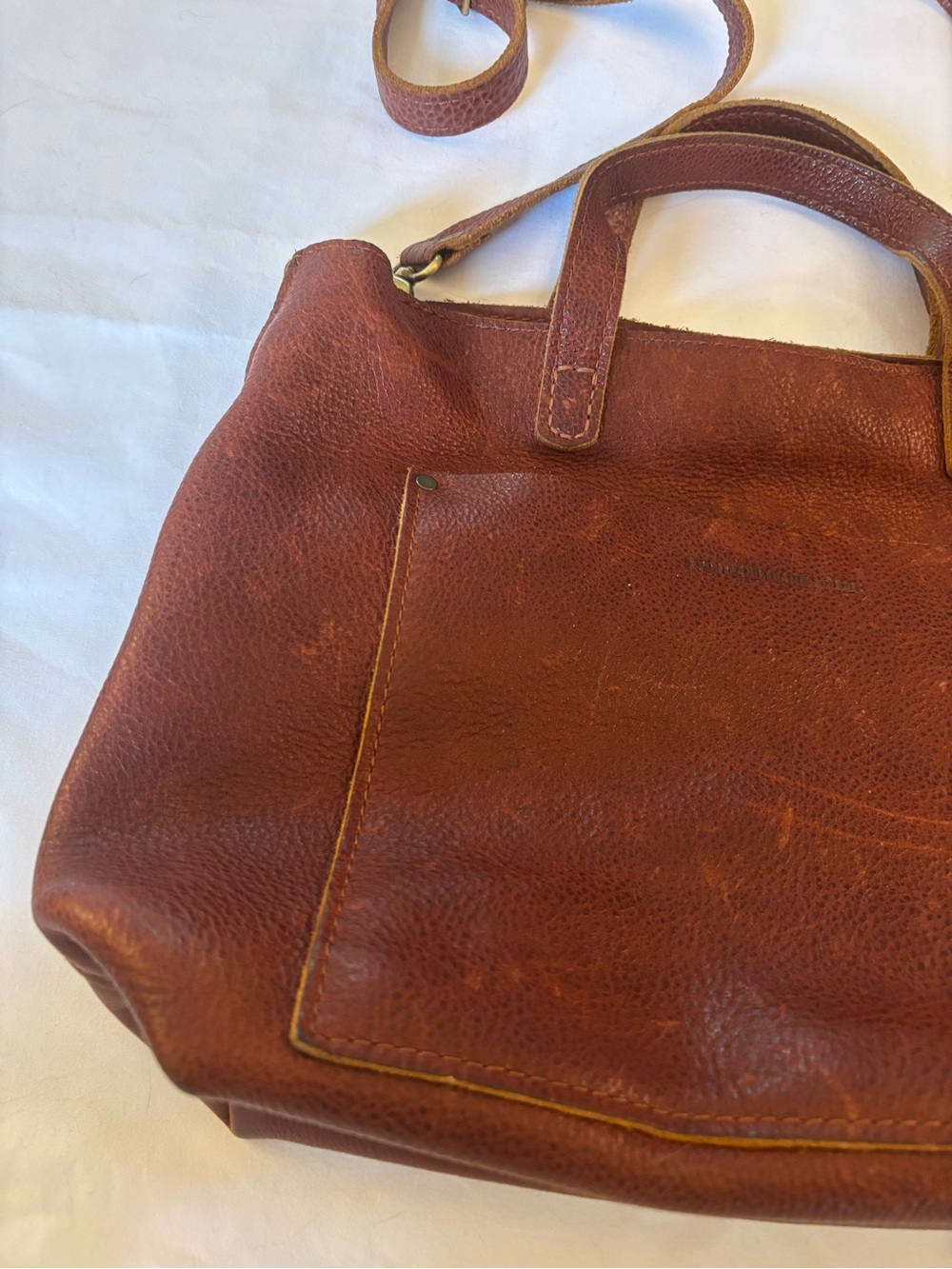 Brown Leather Convertible Shoulder Tote - Timeless Everyday Carry - Picture 2 of 8